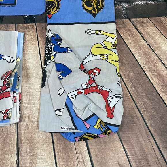 Vintage Mighty Morphin Power Rangers Bedding Saban 1994 Twin Bed 90s Set - Picture 3 of 9